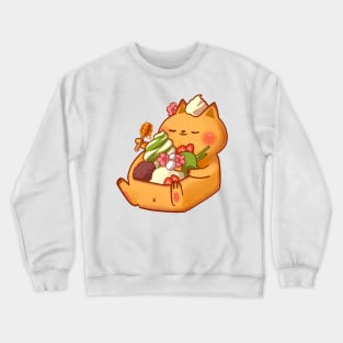 Cute Cat Strawberry Matcha Honey Toast Crewneck Sweatshirt